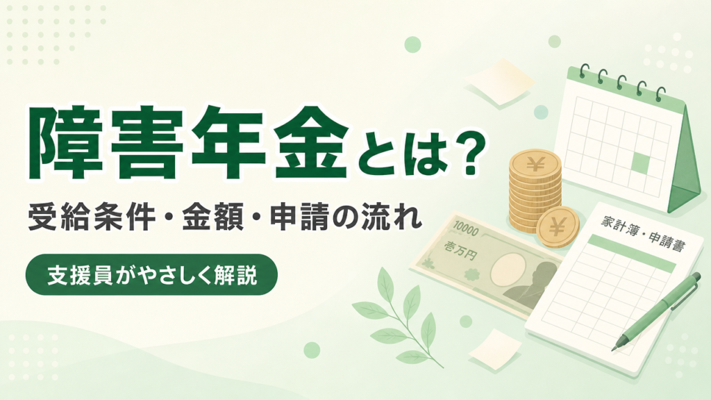 障害年金の2種類・受給条件・金額・申請の流れを解説するアイキャッチ画像