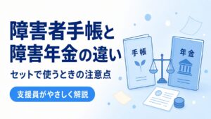 障害者手帳と障害年金の違い｜セットで使うときの注意点を支援員が解説するアイキャッチ画像