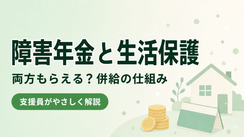 障害年金と生活保護は両方もらえる？併給の仕組みと注意点を支援員が解説する記事のアイキャッチ